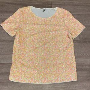 J. Crew colorful sequence top